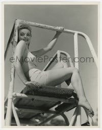 5m896 KARIN BOOTH deluxe 10.25x13 still 1947 swimsuit portrait on diving board by Eric Carpenter!