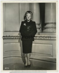 5m944 RITA JOHNSON 11.25x14 still 1941 in stunning black outfit trimmed with black Persian lamb!