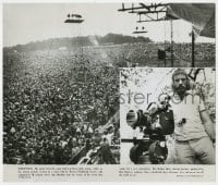 5m994 WOODSTOCK deluxe 11x13 still 1970 director Michael Wadleigh candid inset over huge concert!