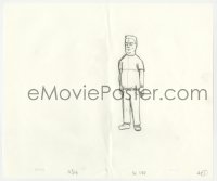 5m039 KING OF THE HILL animation art 2000s cartoon pencil drawing of Hank Hill looking worried!