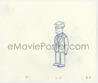 5m060 SIMPSONS animation art 2000s cartoon pencil drawing of Principal Skinner looking down!