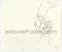5m046 SIMPSONS animation art 2000s cartoon pencil drawing of angry Marge holding Maggie!