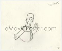 5m050 SIMPSONS animation art 2000s cartoon pencil drawing of Homer reading diarrhea medicine!