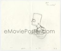 5m048 SIMPSONS animation art 2000s cartoon pencil drawing of Bart with book saying he's reading!