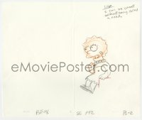 5m052 SIMPSONS animation art 2000s cartoon pencil drawing of Lisa being smart without being a nerd!