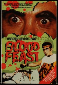 5m196 BLOOD FEAST softcover book 1988 Herschell Gordon Lewis's horror movie, illustrated!