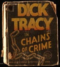 5m079 DICK TRACY IN CHAINS OF CRIME Big Little Book hardcover book 1936 written by Chester Gould!