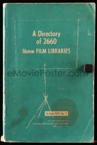 5m199 DIRECTORY OF 2660 16MM FILM LIBRARIES softcover book 1953 distributors across all 50 states!