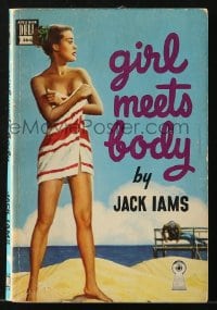 5m178 GIRL MEETS BODY paperback book 1947 cover art of sexy naked woman covered only by a towel!