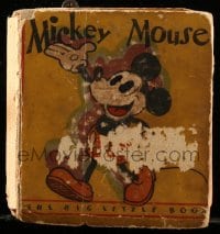 5m085 MICKEY MOUSE Big Little Book hardcover book 1930s cute story with cartoon illustrations!