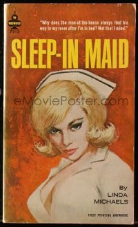 5m165 SLEEP-IN MAID paperback book 1962 the man-of-the-house always find his way to her room!