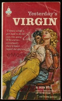 5m170 YESTERDAY'S VIRGIN paperback book 1962 Rader art of what a girl had to do to join the gang!