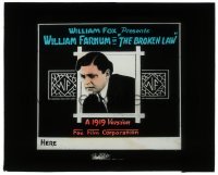 5m439 BROKEN LAW glass slide R1919 William Farnum has gypsy half-sister & ends up leading her clan!