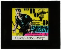 5m446 CARNIVAL BOAT glass slide 1932 cool artwork of tough logger William Boyd, no Ginger Rogers!