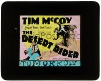 5m456 DESERT RIDER glass slide 1929 cool image of Tim McCoy jumping from his horse to attack!