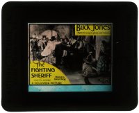 5m466 FIGHTING SHERIFF glass slide 1931 cowboy Buck Jones fights his way to glory and romance!