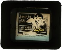 5m473 FOXFIRE glass slide 1955 romantic close up artwork of sexy Jane Russell & Jeff Chandler!