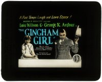 5m480 GINGHAM GIRL glass slide 1927 Lois Wilson, George K. Arthur, fast tempo laugh & love story!