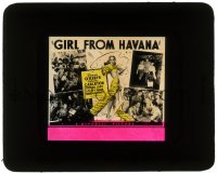 5m481 GIRL FROM HAVANA glass slide 1940 Dennis O'Keefe, Claire Carleton, art of sexy Cuban dancer!