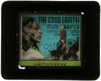 5m482 GOOD EARTH glass slide 1937 Asian Paul Muni & Luise Rainer, from Pearl S. Buck novel!