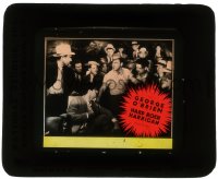 5m487 HARD ROCK HARRIGAN glass slide 1935 tough guy George O'Brien surrounded by many men!