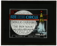 5m496 IRON MASK glass slide 1929 Douglas Fairbanks in a glorious sequel to The Three Musketeers!