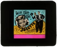 5m499 JOSETTE glass slide 1938 pretty Simone Simon, Don Ameche & Robert Young in tuxedos!