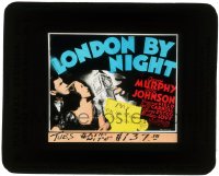 5m510 LONDON BY NIGHT glass slide 1937 cool image of George Murphy & Rita Johnson by Big Ben!