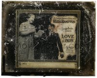 5m511 LOVE OF BOB glass slide R1920s Ruth Hampton scolding young boy, King Vidor comedy short!