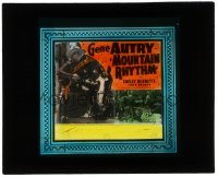 5m519 MOUNTAIN RHYTHM glass slide 1939 great image of singing cowboy Gene Autry riding Champion!