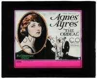 5m528 ORDEAL glass slide 1922 pretty Agnes Ayres adapted from W. Somerset Maugham's story!