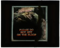 5m536 PLEASE DO NOT SPIT ON THE FLOOR glass slide 1920s it'll result in a waterfall in the theater!