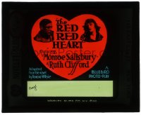 5m544 RED RED HEART glass slide 1918 lovers Monroe Salisbury & Ruth Clifford in big heart!