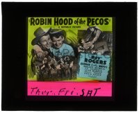 5m548 ROBIN HOOD OF THE PECOS glass slide 1941 Roy Rogers, King of the Cowboys, Gabby Hayes!