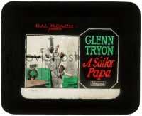 5m552 SAILOR PAPA glass slide 1925 sailor Glenn Tryon on ship in a Hal Roach comedy short!