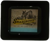 5m568 STORY OF SEABISCUIT glass slide 1949 Shirley Temple, Barry Fitzgerald, horse racing!