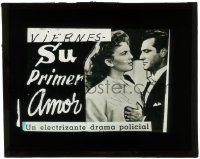 5m619 SU PRIMER AMOR South American glass slide 1960 romantic c/u of Tere Velazquez & Fernandez!