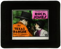 5m572 TEXAS RANGER style A glass slide 1931 close up of Buck Jones with pretty Camelita Geraghty!