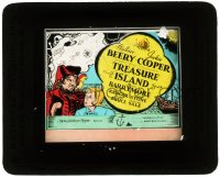 5m579 TREASURE ISLAND glass slide 1934 art of Wallace Beery as Long John Silver & Jackie Cooper!