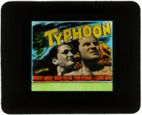 5m585 TYPHOON glass slide 1940 great c/u of South Seas beauty Dorothy Lamour & Robert Preston!