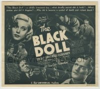 5m237 BLACK DOLL herald 1937 Nan Grey, Donald Woods, a Crime Club production, cool montage!