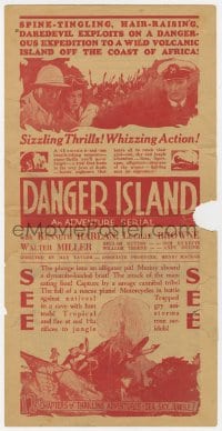 5m348 DANGER ISLAND herald 1931 Kenneth Harlan with rifle protecting Lucille Browne, serial!