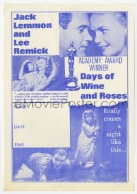5m350 DAYS OF WINE & ROSES herald 1964 Blake Edwards, alcoholics Jack Lemmon & Lee Remick!