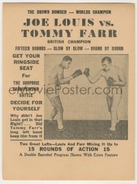 5m379 JOE LOUIS VS TOMMY FARR herald 1937 boxing, blow by blow, round by round championship battle!