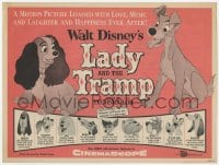 5m382 LADY & THE TRAMP herald 1955 Walt Disney romantic canine dog classic cartoon!