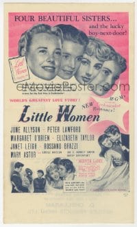 5m387 LITTLE WOMEN herald 1949 June Allyson, Elizabeth Taylor, Peter Lawford, Janet Leigh, O'Brien