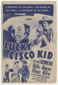 5m389 LUCKY CISCO KID herald 1940 Cesar Romero as O' Henry's western hero, Mary Beth Hughes!