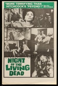 5m395 NIGHT OF THE LIVING DEAD herald 1968 George Romero classic, $50,000 life insurance policy!