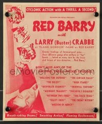 5m402 RED BARRY herald 1938 Buster Crabbe as Red Barry in 13 hair-raising chapters, serial!