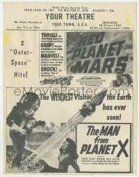 5m403 RED PLANET MARS/MAN FROM PLANET X herald 1950s cool sci-fi double-bill, great images!